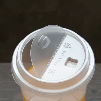  100vnt Sutirštės vienkartiniai plastikiniai taurės pusę atidarykite dangtelį skaidrus pp pieno, arbatos, kavos puodelio dangtelį 90mm 95mm 98mm įpurškimo dangtis