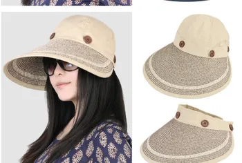  10vnt/daug korėjos stiliaus moteris atsitiktinis drobės nuo saulės skrybėlę didelis kraštų kratinys suaugusiųjų minkštųjų paplūdimio bžūp floppy kietas skrybėlę