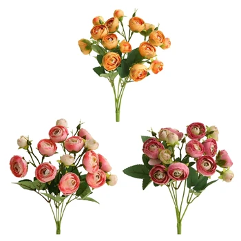  15 Galvų Šilko Rožė Camellia Puokštė Dirbtinis Camellias Gėlių Namų Dekoro Lašas Laivybos