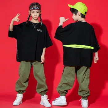  2022 Nauja Mada Vaikams Hip Hop Drabužiai Vaikams Džiazo Dancewear Mergaitės Berniukai Konkurencijos Sportinių Kostiumų Etape Apranga Streetwear