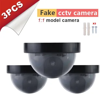  3pcs Lauko, Patalpų Modeliavimas Manekeno Kameros vaizdo Kameromis Apsaugos Kamera Su Įspėjimo Flash LED Šviesos Didmeniniams 2018 NAUJAS