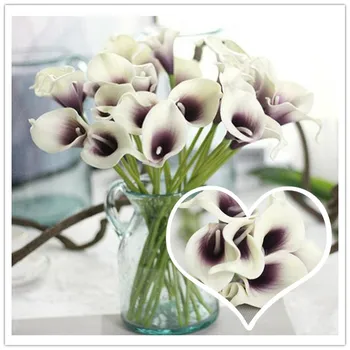  8 Spalvų Upick--20pcs/daug Nekilnojamojo Touch Pu Calla lily Vestuvių Nuotakos Puokštės Vestuvių dekoratyvinės gėlės ir vainikai