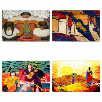  Afrikos Etninės Retro Vintage Diego Rivera Gėlių Dienų Muzikos Pagal Henri Matisse Meno Dažų Saulėlydžio Flanelė Grindų Kilimėlių, Kuriuos Ho Man Lili