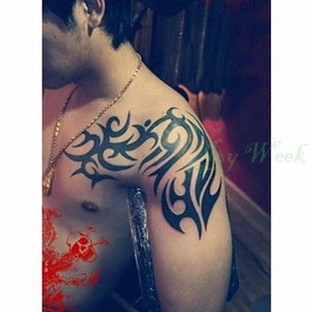 Atsparus vandeniui Laikina Tatuiruotė Lipdukas ant kūno drakono liepsnos totemas tattoo gaisro tatto lipdukai 