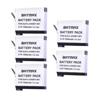  Batmax 5pack Battey AHDBT-401 AHDBT 401 Gopro Hero 4 Baterijas Gopro Hero4 HD Kamera P0019279