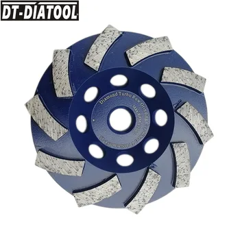  DT-DIATOOL 1piece 100mm/4inch Diamond Spiralės Turbo Eilės Taurės Šlifavimo Ratas, Betono Plytų kietą Akmenį su 5/8-11 Jungtis
