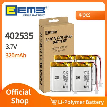  EEMB 4PCS), 3,7 V Lipo Baterija 300mAh 402535 Įkraunamas Ličio jonų Polimerų Baterija apie Kameras, 