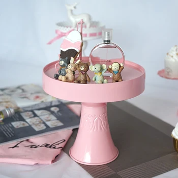  Europa metalo rožinis tortas stovi Desertas stalo dekoracija vestuves Tortas stendas Kosmetika, sandėliavimas namų DGJ021