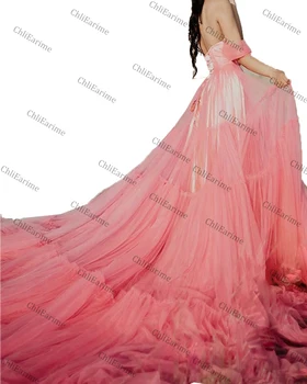  Fotografavimo suknelė elegantiškas, tiulis mergina nuotaka bridesmaid vamzdis viršuje, mopping ilgas apdaras suknelė