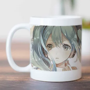  Girl Anime 350ml Baltos Keramikos Arbatos, Pieno, Kavos Puodelis Puodelis