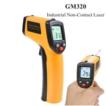  GM320 Nešiojamą Ne-Kreipkitės Ir Infraraudonųjų spindulių Skaitmeninis Termometras Lcd Lazerių Pramonės Objekto Matavimo Paviršiaus Temperatūros Matuoklis