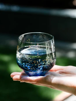  Ins Populiarus Stiklo Puodeliai Japonija Stiliaus Viskio, Vyno, Arbatos Konteinerių Vasaros Naudoti Namuose Drinkware Mėlyna Raudona Tirštėti Turas Puodelis 260ML