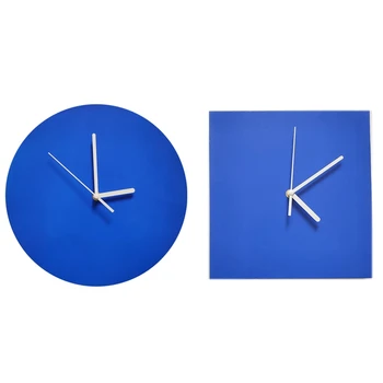  INS Retro Klein Mėlyna Sieninis Laikrodis Šiaurės Mediniai Išjungti Laikrodžiai Fone Apdailos Darbalaukio Papuošalai Foto Rekvizitai