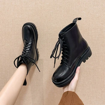 italų prekės ženklo dizaineris moterų atsitiktinis platformos batai rudens-žiemos batai karvės odos kulkšnies įkrovos botas ponios bottine femme bottes