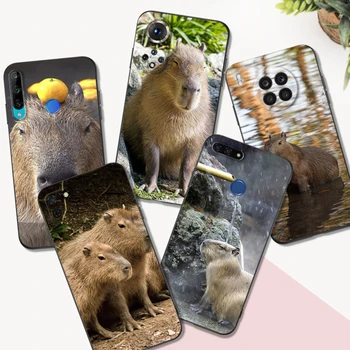  Juoda Tpu Case For Huawei Honor X9 X8 50 Lite Pro 10 lite Nova Y70 Y90 PLIUS 5t 8 9 4G 5G 8i Capybara