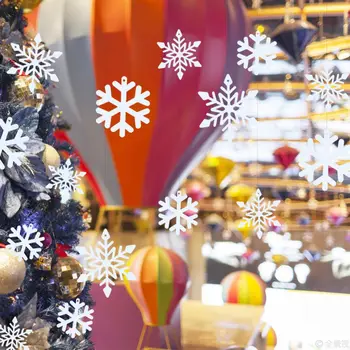  Kalėdų Pakabukas 3D Snaigės Baltos spalvos Plastiko Blizgučiai Kalėdų Medžio Kabantys Papuošalai Papuošalai Naujųjų Metų Namų Dekoro