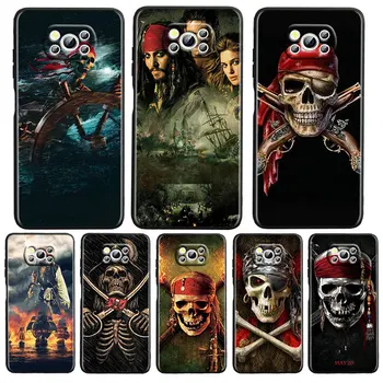  Karibų jūros piratai Telefoną Atveju Xiaomi Civi Mi Poco X3 NFC F3 GT M4 M3 M2 X2 F2 C3 F1 Juodos spalvos prabanga Silikono Padengti Funda