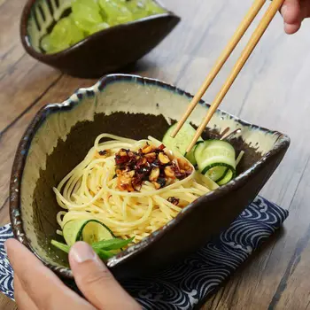  Kūrybinė asmenybė Japonijos grubus keramikos indai funkcijų, restoranas formos korpuso dubenį namų ūkių vaisių salotos augaliniai dubuo