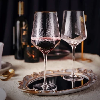  Kūrybos Stiklo Vyno Taure Namų Kalti Goblet Raudono Vyno Stiklo Diamond Šampano Stiklo Vyno Taure stiklo puodelis vandens butelis