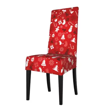 Linksmų Kalėdų Briedžių Kėdė Padengti Valgomasis Elastinga Kėdžių dangose Spandex Ruožas Elastinga Biuro Kėdė Atveju, Anti-purvinas Nuimamas