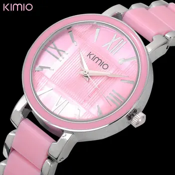  mados moterų kvarco žiūrėti KIMIO prekės ženklo suknelę, apyrankės, laikrodžiai prabanga lady laikrodžiai 2018 dovana laikrodis analoginis ekranas laikrodis 470