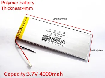  Nemokamas pristatymas Naujos 3,7 V ličio polimerų baterija, įkraunama baterija, 4050140 pl 4000 mah tablečių