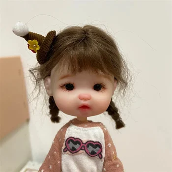  OB11 Lėlės Galvą Molio 1/8 BJD Doll, Galvos, Rankų darbo Kawaii Liūdna Veido 3D Akys Mini Tikroviška Lėlė 