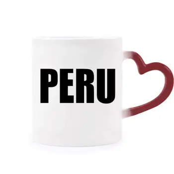  Peru Šalies Pavadinimas Morphing Puodelis Šilumos Jautrus Raudona Širdis, Taurė