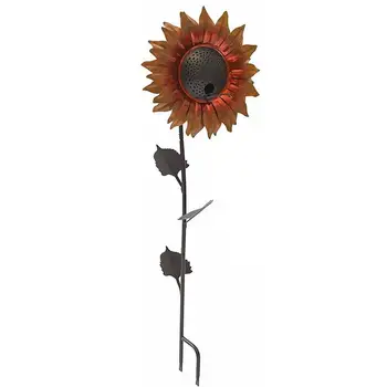  Saulėgrąžų Paukščių Lesyklėlę Sodo Kaustytomis Geležies Sun Flower Lesinimo Priemonė Kūrybos Hummingbird Tiektuvai Sode Apdailos Reikmenys