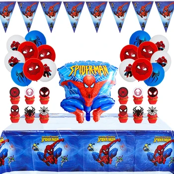  Spiderman, Supermeno Šalis Gimtadienio Apdailos Balionas Staltiesė Keksiukų Viršūnėles, Tinka Vaikams, Gimtadienis Prekes