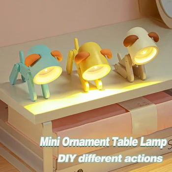  Sulankstomas Mini Led Lentelė, Šviesos, Kūrybos Šuo Formos Naktį Šviesos Darbalaukio Ornamentas 