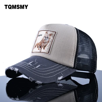  TQMSMY Saulės, skrybėlės moterims Snapback kepurės Akių Beisbolo kepuraitę vyrų vasaros Skrybėlę Siuvinėjimo šuo Trucker Bžūp Unisex Hip-Hop kaulų Pokemo