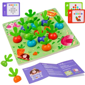  Vaikiški Mediniai Žaislai, Nušvitimą Ankstyvojo Lavinimo Žaislai, Įdomių Daržovių Spalvų Porą Pažinimo Žaidimas Traukti Ridikas Valdyba