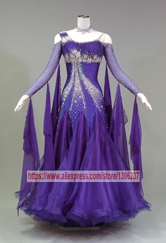  Valsas Šokių Suknelės Lady Elegantiškas Profesija Violetinė Pramoginiai Konkurencijos Kostiumas Moterims Standartinių Sportinių Šokių Suknelė