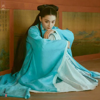  Zhang XunYu 4 Dizaino Pasakos Kostiumų Hanfu Ming Song Dinastija Moterų Kostiumas TV Žaisti Gėlės aplėkti Dangus