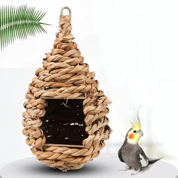  Šiaudų Lizdavietes Pearl Papūga Prekių Paukščių Žaislas Žolės Lizdą Kokoso Lukšto Kokoso Lukšto Lizdavietes Veisimo Dėžutę