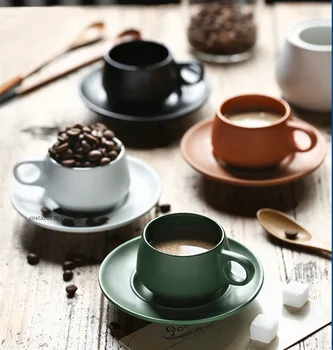  Šiaurės Paprastas Kavos Puodelį, Keramikos, italų Stiliaus 130ml Mažos Talpos Mini Kavos Puodelis ir Lėkštelė Nustatyti, Super Espresso kavos Aparatas