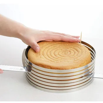  1 Vnt Reguliuojamas Torto Pjovimo Apvalios Formos Duonos Tortas Slicer Reguliuojamas Sluoksniuotas Pyragas Slicer Pelėsių Pjovimo Žiedo Įrankiai H586