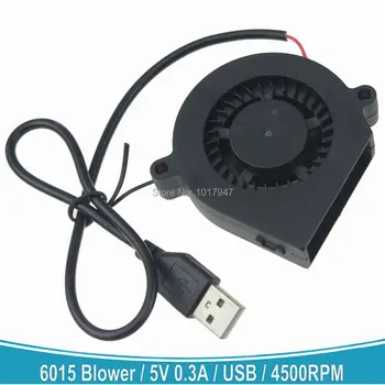  100 VNT Gdstime Kompiuterio Brushless DC Aušinimo Ventiliatorius USB 5V 60mm 6015 60x15mm