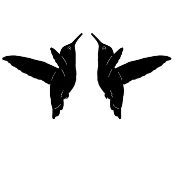  15.6X16.7CM 2X HUMMINGBIRD PAUKŠČIŲ Kairėje ir Dešinėje Mados Vinilo Lipdukai Black Silver Automobilių Lipdukai S6-2388