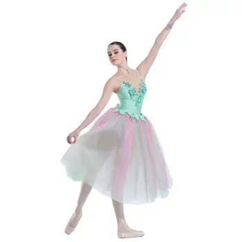  19215 Visus Šokių Naujų Ekologiškų Spandex Liemenė Rose Red&Green Tiulio Romantiška Baleto Scenoje Šokio Ilga Suknelė Veiklos Dancewear