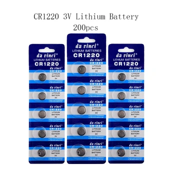  200pcs CR1220 3V Ličio Mygtuką Baterijos 40mA DL1220 LM1220 BR122 Moneta Ląstelių Baterijas Žiūrėti Elektroninių Žaislų Nuotolinio Valdymo