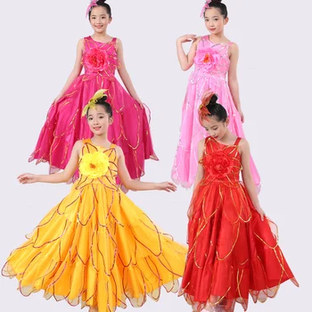  2019 Vaikai Flamenko Sijonai ispanų Flamenko Šokių Mergaičių ispanijos Etape Choras Fancy Dress Festivalis Kostiumas 100-160cm DL5147