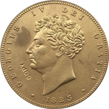  24 - K auksu 1825 Jungtinė Karalystė 2 Svarai - George IV monetos kopija