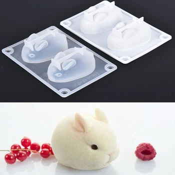  3D Easter Bunny Pelėsių Aukštos Lanksti Silikoninė Putėsiai Želė Desertas Kepimo Saldainiai Šokoladiniai Ledai Pelėsių Virtuvės Bakeware Įrankiai
