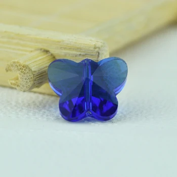  50x Tiesiai Skylę Krištolo Karoliukai 12x14mm Royal Blue Butterfly Žavesio Prarasti Stiklo Karoliukai Papuošalai Priėmimo Amatų Karoliai Karoliukai 