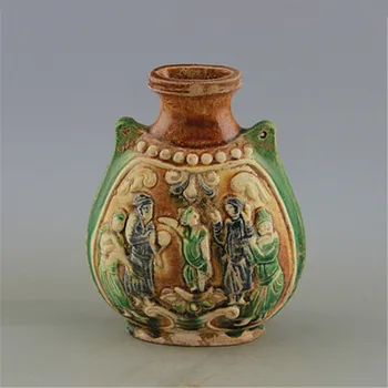  #6 antikvariniai senosios Kinijos Tang Porceliano puodą,Keramikos Plokščias butelis,Raižyti modelis ,amatų,Namų Dekoracijas&Surinkimo,Nemokamas pristatymas