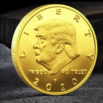 AA 2020 Pirmininkas Donald Trump Aukso Sidabro Padengtą Proginę Monetą Išlaikyti Amerika Puikių Dovanų Kolekcija