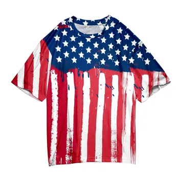  Amerikos Top Marškinėliai Moterims Vyrams Trumpomis Rankovėmis Spausdinti Palaidinė Moterų Įgulos Kaklo Jav Vėliavos, Marškinėliai Audinys Nepriklausomybės Diena