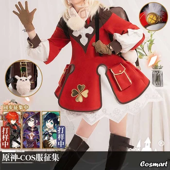  Anime Genshin Poveikio Klee Raudona Lolita Dress Puikus Vienodas Cosplay Kostiumas Helovinas Kostiumas Moterims, Apranga Nauja 2020 M.